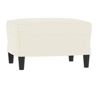 vidaXL Reposapiés Taburete Asiento Otomana Dormitorio Patas Sala de Estar Salón Zapatos Acolchado Tapizado Banco Sofá de Terciopelo Crema