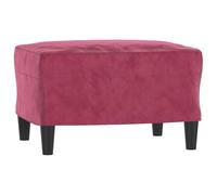 vidaXL Reposapiés Taburete Asiento Otomana Dormitorio Patas Sala de Estar Salón Zapatos Acolchado Tapizado Banco Sofá de Terciopelo Rojo Tinto