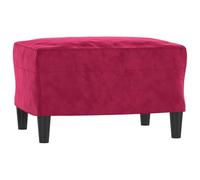 vidaXL Reposapiés Taburete Asiento Otomana Dormitorio Patas Sala de Estar Salón Zapatos Acolchado Tapizado Banco Sofá de Terciopelo Rojo Tinto