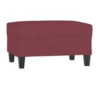vidaXL Reposapiés Taburete Asiento Otomana Dormitorio Patas Sala de Estar Salón Zapatos Tapizado Acolchado Banco Sofá de Tela Rojo Tinto