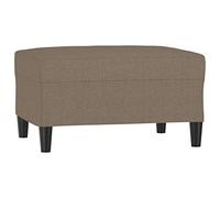 vidaXL Reposapiés Taburete Asiento Otomana Dormitorio Patas Sala de Estar Salón Zapatos Tapizado Acolchado Banco Sofá de Tela Gris Taupe