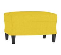 vidaXL Reposapiés Taburete Asiento Otomana Dormitorio Patas Sala de Estar Salón Zapatos Tapizado Acolchado Banco Sofá de Tela Amarillo Claro