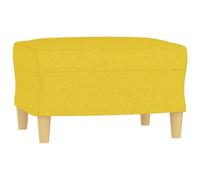 vidaXL Reposapiés Taburete Asiento Otomana Dormitorio Patas Sala de Estar Salón Zapatos Tapizado Acolchado Banco Sofá de Tela Amarillo Claro