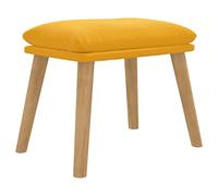 vidaXL Reposapiés, Taburete de Sofá, Otomana con Patas de Madera, Asiento para Salón Dormitorio, Terciopelo Amarillo Mostaza 45x29,5x35 cm