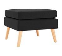 vidaXL Reposapiés Taburete Otomana Puf Pasillo Sillón Silla Asiento Dormitorio Salón Sala de Estar Acolchado Suave Cómodo Sencillo de Tela Negro