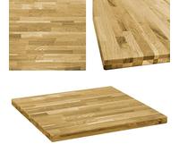 vidaXL Roble Tablero Mesa Cuadrado Madera 44 mm 80x80 cm Superficie Muebles