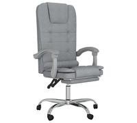 VidaXL Roca Silla de Oficina Reclinable con Altura Ajustable Gris Claro
