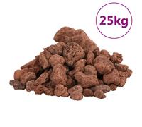 vidaXL Rocas volcánicas rojas 10 kg 1-2 cm