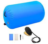 vidaXL Rollo hinchable de gimnasia con bomba PVC azul 100x60 cm