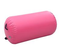 vidaXL Rollo hinchable de gimnasia con bomba PVC rosa 120x75 cm