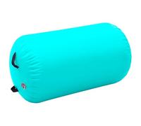 vidaXL Rollo hinchable de gimnasia con bomba PVC verde 100x60 cm