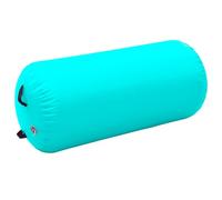 vidaXL Rollo hinchable de gimnasia con bomba PVC verde 120x90 cm