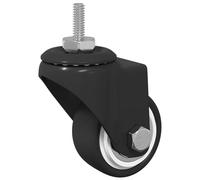 vidaXL Rueda giratoria 12 pcs Negro 40,4 x 40,4 x 19,7 mm, Rueda giratoria resistente, para equipos exteriores, muebles de 360°, con deslizamiento suave, ideal para usar