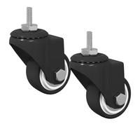 vidaXL Rueda giratoria 2 pcs Negro 40,4 x 40,4 x 19,7 mm, Rueda giratoria resistente, para equipos exteriores, muebles de 360°, con deslizamiento suave, ideal para usar