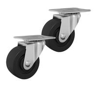 vidaXL Rueda giratoria 2 pcs Plateado 60 x 60 x 50 mm Hierro y nylon, Sala de servicios, circular, industrial, rotativo, duradero, enrollable, soluciones de almacenamiento multifuncionales para cada