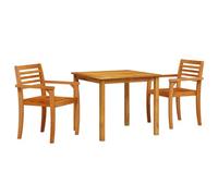 vidaXL Rustikale Akazien Holz Gartenstühle Set von 2 | Mit bequemen Armlehnen | Langlebige Outdoor-Sitzgelegenheiten | Kompaktes Design für Terrasse, Veranda, Balkon, Stuhl, Sofa, Essmöbel