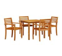 vidaXL Rustikale Akazienholz Gartenstühle Set aus 2 Bequemer Armstuhl für Patio Balkon Outdoor Dining Stilvolle Sitzgelegenheit Langlebiges Möbelstück Stuhl aus Holz Massiv