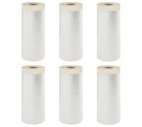 VidaXL - Sábana de succión con cinta adhesiva, 6 unidades, 140 x 3300 cm, HDPE, lámina adhesiva, cubierta antipolvo autoadhesiva, protección impermeable para bricolaje, fácil instalación, fuerte