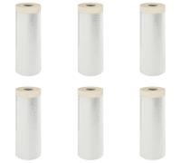 VidaXL - Sábana de succión con cinta adhesiva, 6 unidades, 240 x 2000 cm, HDPE, lámina adhesiva, cubierta antipolvo autoadhesiva, protección impermeable para bricolaje, fácil instalación, fuerte