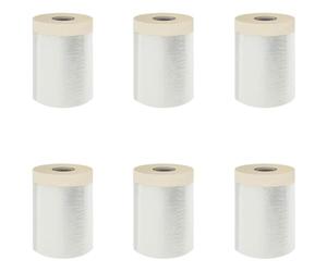 VidaXL - Sábana de succión con cinta adhesiva, 6 unidades, 30 x 3300 cm, HDPE, lámina adhesiva, cubierta antipolvo autoadhesiva, protección impermeable para bricolaje, fácil instalación, fuerte