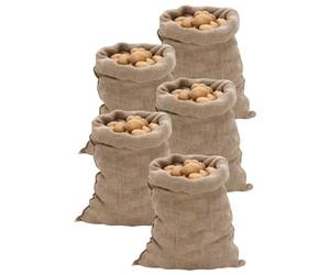 vidaXL Sacos de Yute 5 Unidades 60x105 cm 100% Yute 220 g/m²