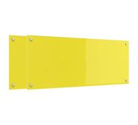 vidaXL Salpicadero de Cocina 2 pcs Amarillo 100 x 40 cm, Fondo de Cocina Moderno, Vidrio Rectangular, Resistente al Calor, Protector Funcional, decoración estilosa