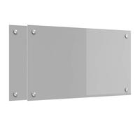 vidaXL Salpicadero de Cocina 2 pcs Gris Claro 70 x 40 cm, Parte Trasera de Cocina Moderna, Escudo de Vidrio Resistente al Calor, Mejora Elegante del Espacio culinario, Panel Protector Minimalista