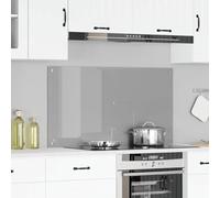vidaXL Salpicadero de Cocina Gris Claro 110 x 60 x 0,6 cm, Salpicadero Moderno para Cocina, Vidrio Templado Resistente, Protector Rectangular para Tus Aventuras culinarias