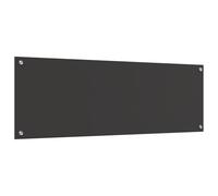 Salpicadero rectangular gris oscuro vidaXL | Vidrio templado resistente al calor | Diseño moderno 120 x 40 cm fácil de limpiar accesorio duradero decoración suave contemporánea