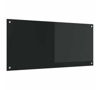 vidaXL Salpicadero de Cocina Negro 110 x 50 x 0,6 cm Vidrio Templado, Recubrimiento Moderno para Cocina, Panel de Vidrio Resistente al Calor, Mejora Elegante y Minimalista