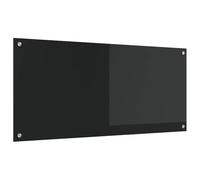 vidaXL Salpicadero de Cocina Negro 110 x 50 x 0,6 cm Vidrio Templado, Recubrimiento Moderno para Cocina, Panel de Vidrio Resistente al Calor, Mejora Elegante y Minimalista