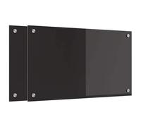 vidaXL Salpicadero de Cocina Negro 70 x 40 cm Vidrio Templado, Fondo de Cocina Moderno, Vidrio Rectangular, Resistente al Calor, Protector Funcional, decoración estilosa