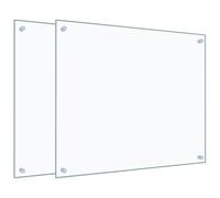 vidaXL Salpicaderos Cocina 2 uds Vidrio Templado Transparente 70x60 cm, salpicadero, salpicadero de Vidrio, Protector contra Salpicaduras