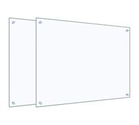 vidaXL Salpicaderos Cocina 2 uds Vidrio Templado Transparente 80x60 cm