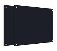 vidaXL Salpicaderos de Cocina 2 uds Vidrio Templado Negro 70x60 cm