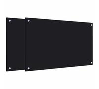 vidaXL Salpicaderos de Cocina 2 uds Vidrio Templado Negro 80x50 cm