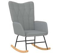 Sedia a Dondolo Grigio Chiaro in Tessuto