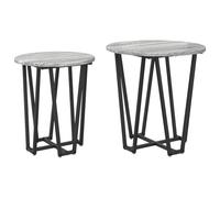 Mesa Auxiliar Redonda Gris Sonoma vidaXL Para Sala de Estar y Dormitorio | Diseño Compacto Moderno Estructura de Madera Elaborada y Metal Ideal Como Soporte para Plantas o