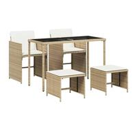 vidaXL Set Comedor de jardín 5 pzas con Cojines ratán sintético Beige