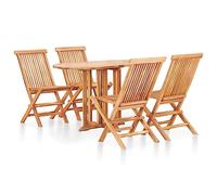 vidaXL Set Comedor de Jardín Plegable 5 Piezas Terraza Patio Conjunto Casa Exterior Sillones Aire Libre Mesa Silla Asientos