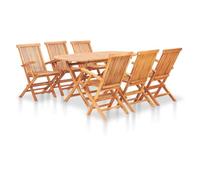 vidaXL Set Comedor de Jardín Plegable 7 Piezas Terraza Patio Conjunto Casa Exterior Sillones Aire Libre Mesa Silla Asientos