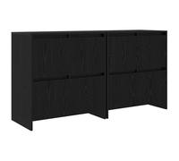 vidaXL Set de 2 Consolas de Roble Negro de Madera Ingenierizada 70 x 41 x 75 cm Diseño Moderno Gran Almacenamiento Con Puertas con Bisagra Para Uso Interior En el Comedor Montaje Requerido: Destornill