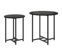 Mesa Auxiliar Redonda Moderna vidaXL Roble Negro | Chapa de Madera y Metal Duradero | Ideal para Sala de Estar | Diseño Compacto Multifuncional | Acabado de Textura Suave para Decorar Espacios Pequeño