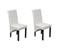 vidaXL Set de 2 sillas clásicas de Comedor de Cuero Color Blanco