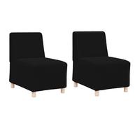 vidaXL Set de 2 sillas de sofá de Tela de Corduroy Negro de, 55 x 74 x 82 cm, Sala de Estar. Tienen Cojines de Espuma, Marco de Madera y Patas de plástico Ligeras. Son cómodas, tran