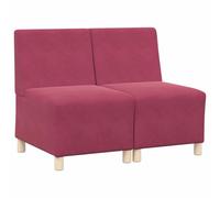 vidaXL Set de 2 Sillas de Sofá de Terciopelo Rojo Vino 55 x 74 x 82 cm. Diseño Moderno, Material Transpirable, Estructura de Madera ingenierizada, Relleno de Espuma y Patas de plástico Negro