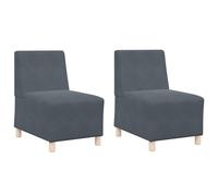 vidaXL Set de 2 sillones de Terciopelo Gris Oscuro de, con Relleno de Espuma Que Respira. Tienen una Estructura de Madera contrachapada de 55 x 74 x 82 cm. Tienen un diseño Atractivo, Soporte en Las