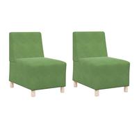 vidaXL Set de 2 sofás de Terciopelo Verde Claro de, con almohadones de Espuma y Patas Negras. Tienen un Marco de Madera contrachapada y Son de Material Transpirable. Su diseño es Llamativo y miden 55