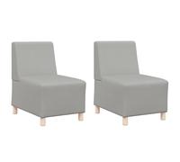 vidaXL Set de 2 sofás en Tela Gris Nube, de 55 x 74 x 82 cm. Material Transpirable, Relleno de Espuma y Estructura de Madera de ingeniería. Patas sintéticas, diseño Atractivo y Resistente. Capacidad