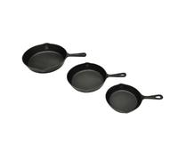 vidaXL Set de 3 Barbacoas Sartén de churrasco Hierro Fundido